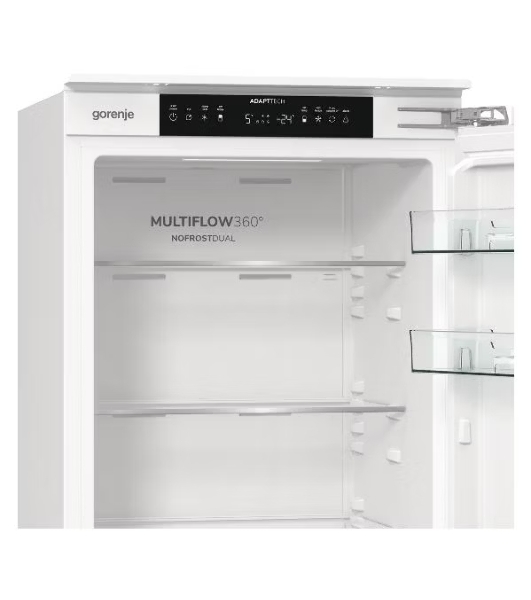 Встраиваемый холодильник Gorenje NRKI517142, полезный объем 243 л, электронное управление, цифровой дисплей, автоматическое размораживание No Frost, быстрое замораживание, интенсивное охлаждение, зона свежести с контролем влажности, слайдерное крепление, энергоэффективность А+