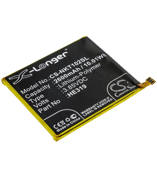 Аккумулятор CameronSinoCS-NKT102SL HE319 HE330 для Nokia 3, TA-1020, TA-1028, TA-1032 3.85V / 2600mAh / 10.01W