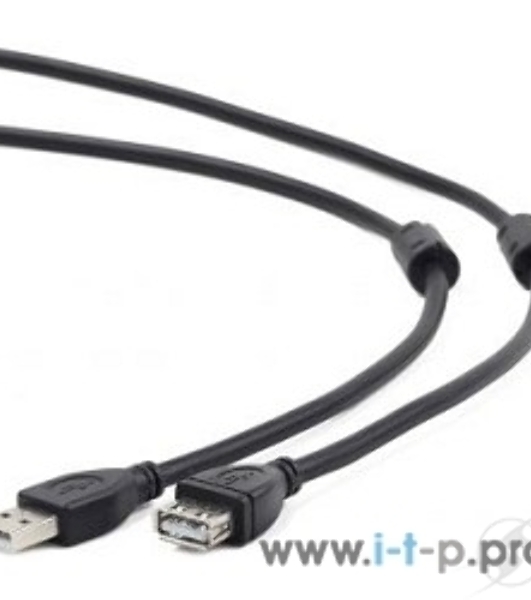 Кабель Cablexpert USB2.0 Pro CCF2-USB2-AMAF-6, AM/AF, 1.8м, экран, 2феррит.кольца, черный, пакет