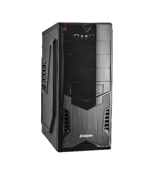 Компьютерный корпус Miditower ExeGate CP-601 Black, ATX, (CP450W, 80мм), 2хUSB, Audio