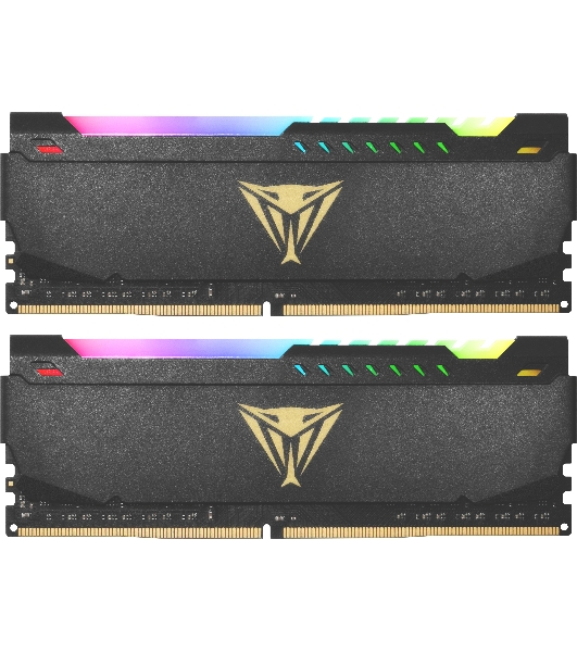 Оперативная память Patriot Viper Steel, DDR4, 16GB (2x8GB), 3600MHz, CL20, DIMM, с радиатором, RGB, черный