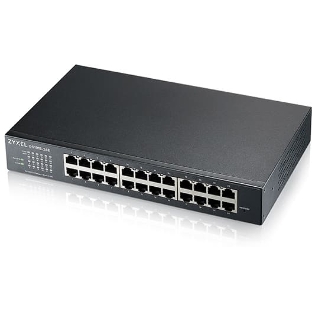 Коммутатор гибридный Smart L2Zyxel NebulaFlex GS1915-24E, rack 19', 24xGE, бесшумный (без вентилятора), автономное/облачное управление