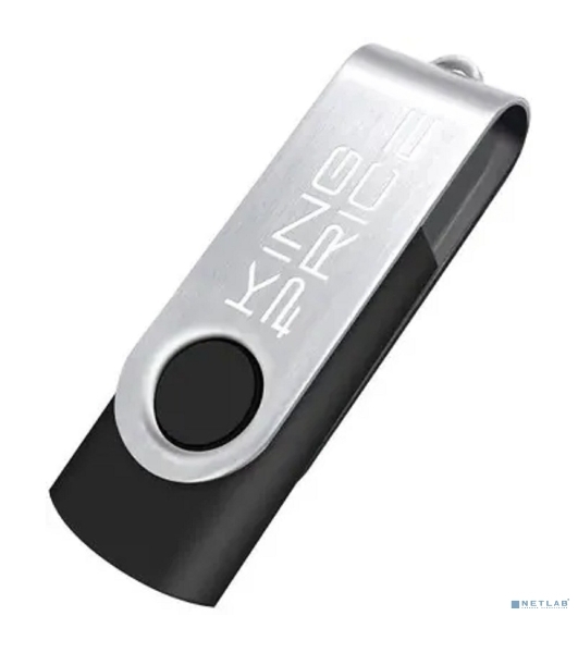 Флешка USB KingPrice KPFD2 (KPFD2A064ABK), 64Gb, USB 2.0, R/W 20/10, черный/серебристый