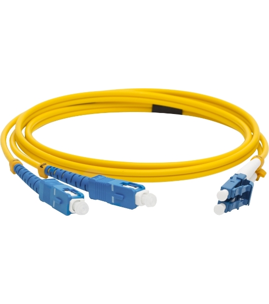 Патч-корд оптический LANMASTER, LSZH, дуплексный, LC/UPC-SC/UPC, SM OS2, 1.0 м