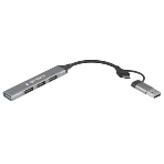 Разветвитель USB3.0/2.0 Gembird UHB-C204, USB3.0, 3xUSB2.0, кабель Type-C+USB 10 см, алюминий, пакет, фото7