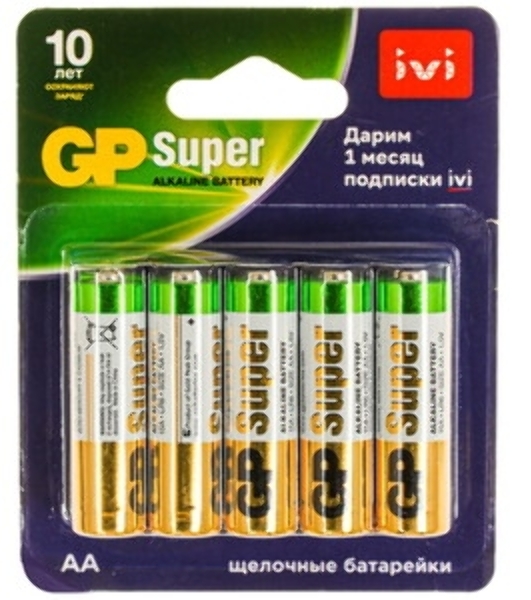Батарейка GP Super Alkaline 15AA21-2CRSBC2 AA (2 шт. в блистере) GP 15AA21-2CRSBC2 20/160