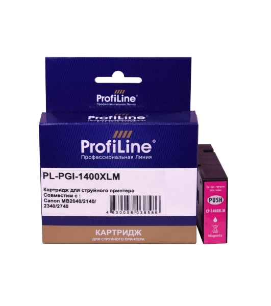 Картридж струйный ProfiLine PL-PGI-1400XLM для принтеров Canon MB2040/MB2140/MB2340/MB2740 с чернилами Magenta