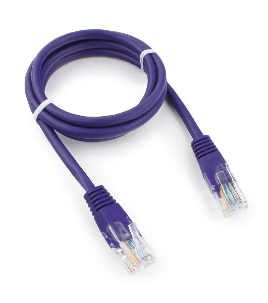 Патч-корд UTP Cablexpert cat.5e, 1м, литой, многожильный, фиолетовый