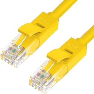 Патч-корд Greenconnect UTP прямой ethernet 0.5m cat.5е, RJ45, литой (Желтый) (GCR-LNC02-0.5m)