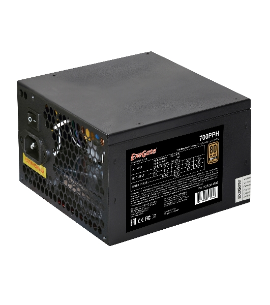 Блок питания ExeGate 700PPH-OEM (EX282154RUS-OEM-S), 700Вт, 80 PLUS Bronze, 120мм, черный