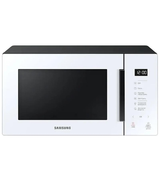 Микроволновая печь Samsung MG23T5018AW/BW белый, 23 л, 800 Вт, переключатели - сенсор