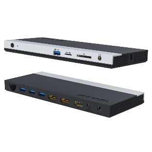 USB-концентратор Docking Station WAVLINK USB-C 4K Universal/85W PowerDelivery/2xUSB3.0/2xUSB2.0/1xUSB C/1xDP 4K 30HZ/1xHDMI 4K 30HZ/1xVGA/1xGigabit LAN/1xAudio In/Out/1xSD/Micro SD CardReader
