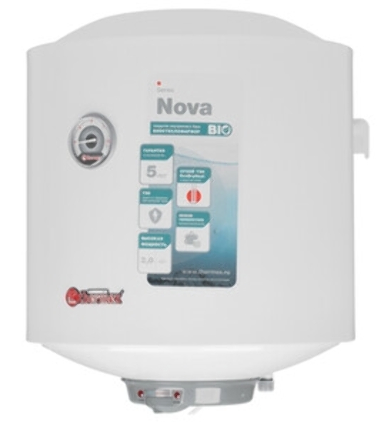 Водонагреватель электрический Thermex Nova 50 V белый, накопительный, 50 л, 2 кВт, настенный, вертикальный, бак с покрытием из биостеклофарфора