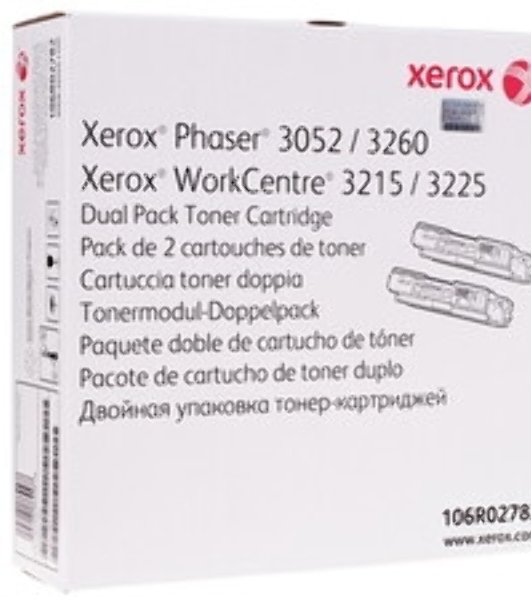 Картридж лазерный Xerox 106R02782 черный, 6000 стр. (упаковка 2шт х 3000 стр.), для Phaser 3052/3260/WC 3215/25 (channels)