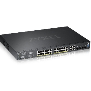 Коммутатор гибридный L2 PoE+ Zyxel NebulaFlex Pro GS2210-28HP, rack 19', 24xGE PoE+, 4xCombo (SFP/RJ-45), бюджет 375 Вт, автономное/облачное управление