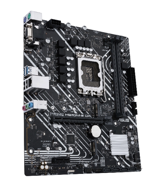 Материнская плата ASUS PRIME H610M-E D4-CSM, LGA 1700, Intel H610, 2xDDR4, 4xSATA, 2xM.2 PCIe 3.0 (x2, x4), 1xPCIe 4.0 x16, 1xPCIe x1, 1xHDMI, 1xDP, 1xVGA, 2xUSB-A 2.0, 2xUSB-A 3.2 Gen 1, 1x 1Gb LAN, 3x3.5 мм, 7.1, mATX