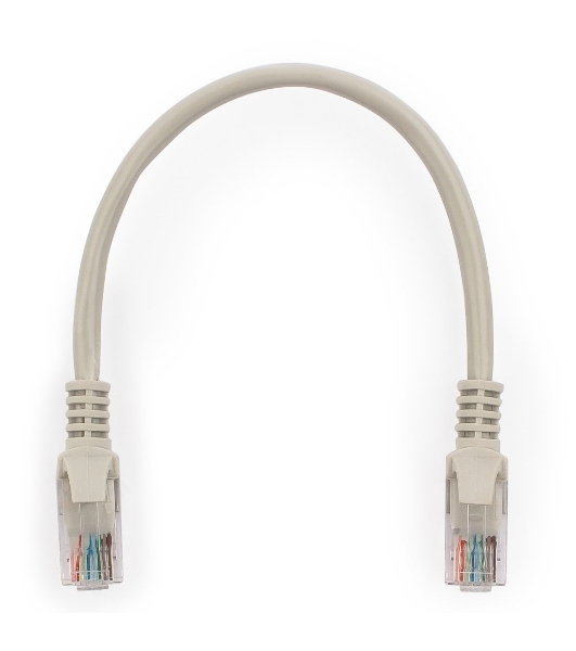 Патч-корд UTP, кат 5e, 0.25м с RJ45 серый