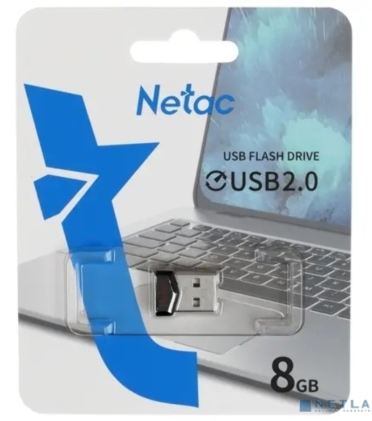 Флешка USB Netac UM81 (NT03UM81N-008G-20BK), 8Gb, USB 2.0, R/W 30/10, черный/красный