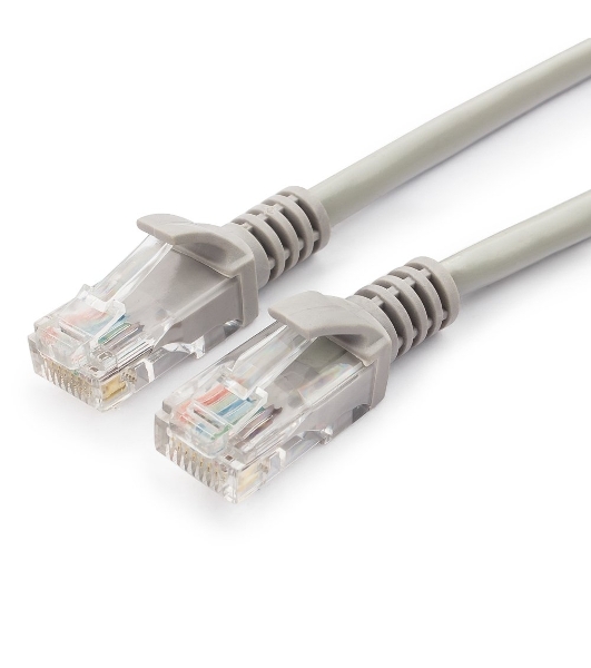 Патч-корд UTP, кат 5e, 0.25м с RJ45 серый