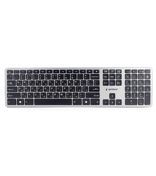 Клавиатура беспроводная Gembird KBW-3, USB, серебристый/черный