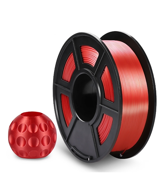 Филамент NVPRINT Silk PLA+ Red для 3D печати диаметр 1.75мм длина 330 метров масса 1 кг
