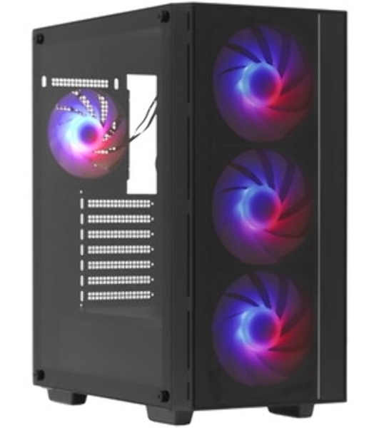 Компьютерный корпус Deepcool MATREXX 55 V4 без БП, боковое окно (закаленное стекло), 3xARGb LED 140мм вентилятора спереди, 1xARGb LED 120мм вентилятор сзади, черный, ATX