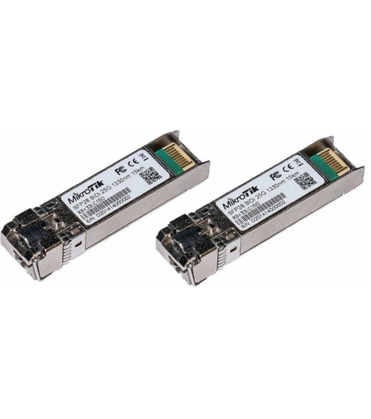Комплект из двух SFP+ модулей Mikrotik XS+2733LC15D SFP/SFP+/SFP28 modules 1/10/25G 15km 1270nm + 1330nm