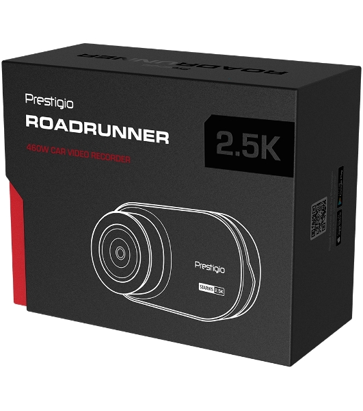 Видеорегистратор Prestigio RoadRunner 460W, 2560x1440, 3', Wi-Fi, G-сенсор, датчик движения