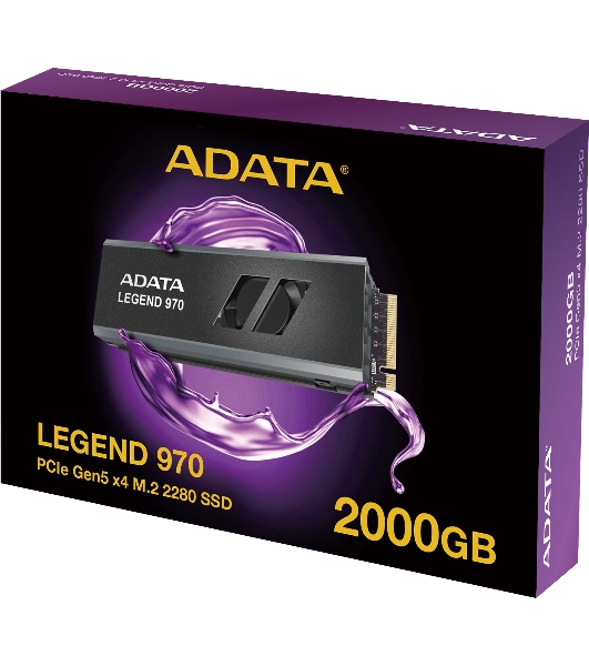 Накопитель SSD ADATA LEGEND 970, 2Tb, PCIe 5.0 x4, M.2 2280, NVMe, R/W 10000/10000, с радиатором