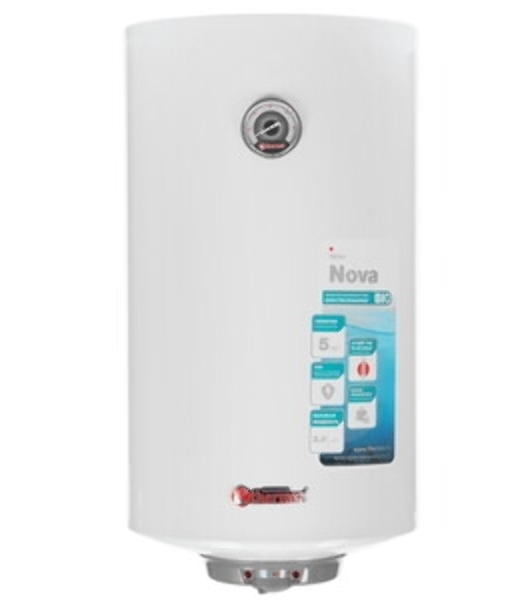 Водонагреватель электрический Thermex Nova 50 V Slim белый, накопительный, 50 л, 2 кВт, настенный, вертикальный, узкий корпус, бак с покрытием из биостеклофарфора