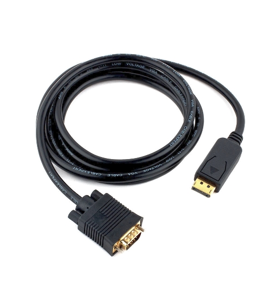 Кабель DisplayPort->VGA Cablexpert CCP-DPM-VGAM-6, 1,8м, 20M/15M, черный, экран, пакет