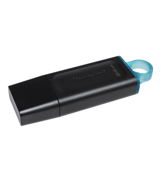 Флешка USB Kingston DataTraveler Exodia (DTX/64GB), 64Gb, USB 3.2 Gen 1, R/W 200/60, черный/бирюзовый