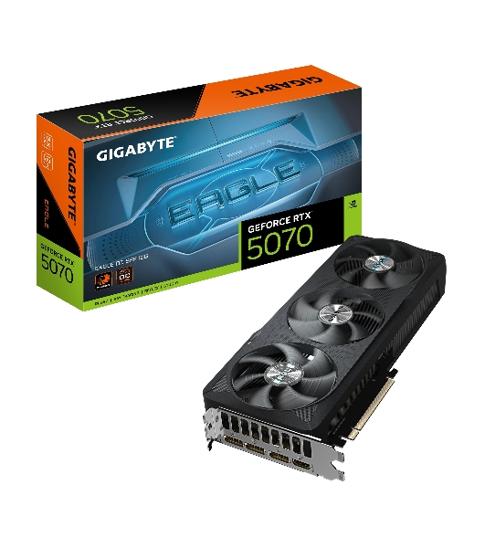 Видеокарта Gigabyte PCI-E GV-N5070EAGLE OC-12GD 1.0 NVIDIA GeForce RTX 5070 12Gb 192bit GDDR7 2805/28000 HDMIx1 DPx3 HDCP Ret