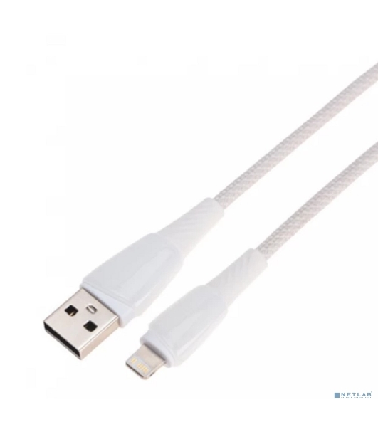 Кабель Rexant USB-A - Lightning для Apple, 2,4А, 1м, в белой нейлоновой оплетке