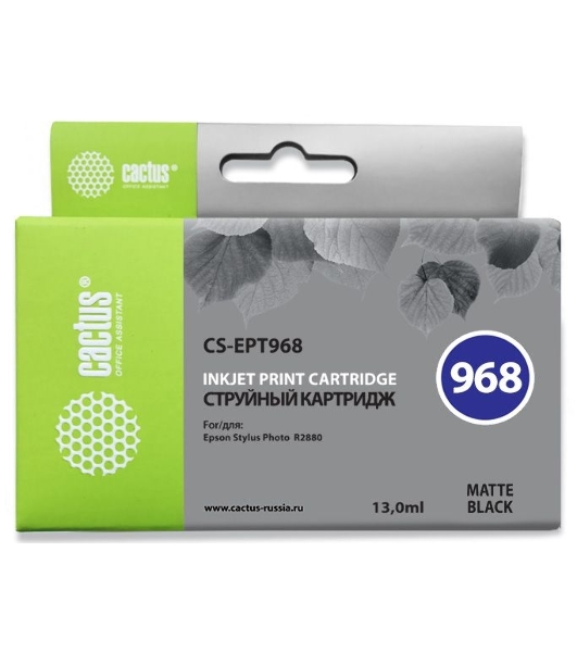 Картридж струйный Cactus CS-EPT968 черный матовый (13 мл) для Epson Stylus Photo R2880