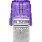 Флешка USB Kingston DataTraveler microDuo 3C (DTDUO3CG3/64Gb), 64Gb, USB 3.2 Gen 1/Type-C, R/W 200/15, фиолетовый, фото4