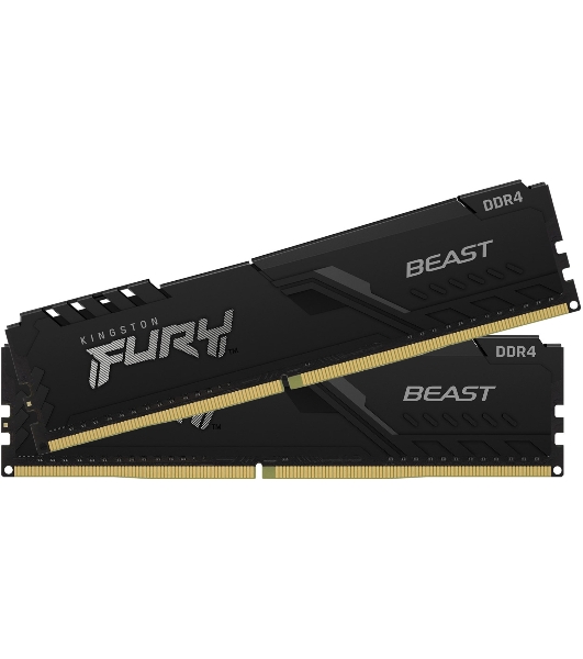 Оперативная память Kingston Fury Beast, DDR4, 32GB (2x16GB), 3600MHz, CL18, DIMM, с радиатором, черный