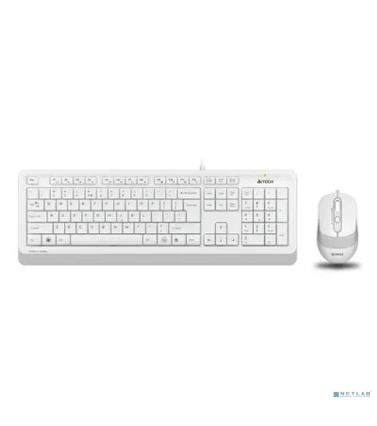 Комплект клавиатура+мышь A4Tech FStyler F1010 проводной, USB, 1600 DPI, белый/серый