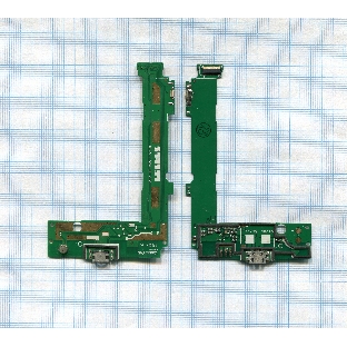 Разъем Micro USB для Microsoft 535 Dual (плата с системным разъемом, микрофоном и шлейфом)