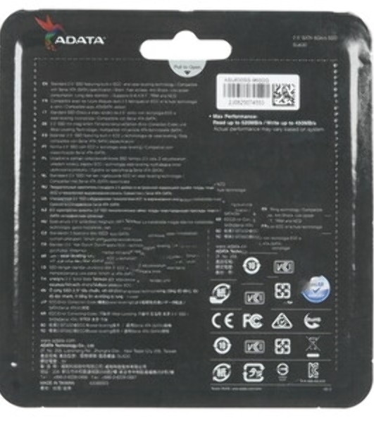 Накопитель SSD ADATA SU630, 960Gb, SATA III, 2.5', R/W 520/450
