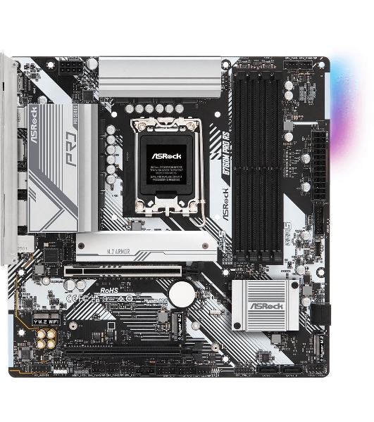 Материнская плата ASRock B760M Pro RS, Micro-ATX, LGA 1700, Intel B760, 4xDDR5, 4xSATA, 3xM.2, 1xPCI-E 5.0 x16, 1xPCI-E 3.0 x4, 1xHDMI, 1xDP, 1x 2.5Gb LAN, 3xUSB 3.2 Gen 1, 2xUSB 2.0, 3x3.5 мм, 7.1, ATX