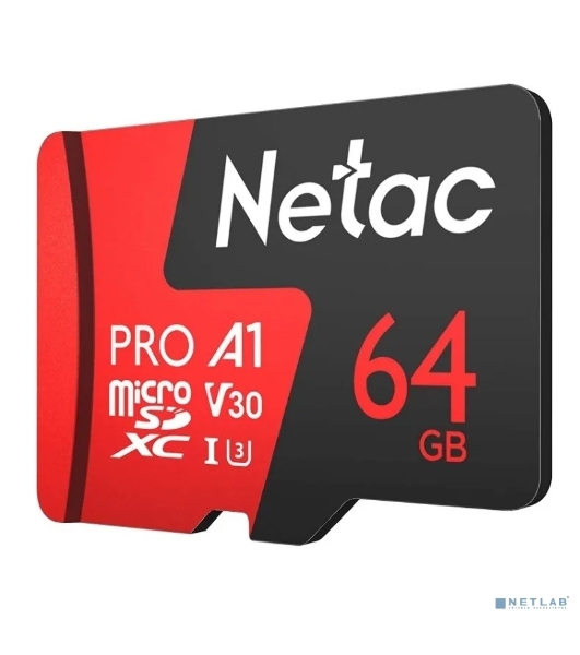 Флеш карта MicroSD card Netac P500 Extreme Pro 64Gb, retail version w/o SD adapter