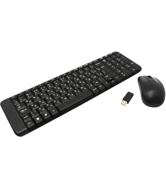 Комплект клавиатура+мышь Logitech MK220 беспроводной, USB, 1000 DPI, чёрный