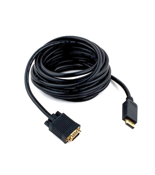 Кабель DisplayPort->VGA Cablexpert CCP-DPM-VGAM-5M, 5м, 20M/15M, черный, экран, пакет