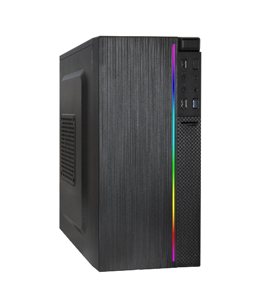 Компьютерный корпус Minitower ExeGate mEVO-9302-RGb (mATX, без БП, 2хUSB+1хUSB 3.0, HD аудио, черный с RGb подсветкой)