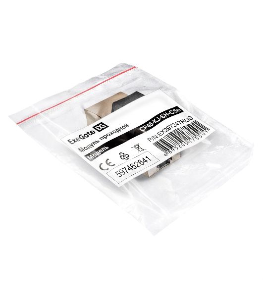 Модуль проходной ExeGate CP45-KJ-SH-C5e (RJ45-RJ45 формата Keystone Jack, Кат.5e, экранированный)