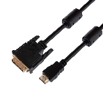 Шнур Rexant HDMI - DVI-D с фильтрами, длина 7 метров (GOLD) (PE пакет), фото 1