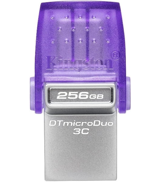 Флешка USB Kingston DataTraveler microDuo 3C (DTDUO3CG3/256GB), 256Gb, USB 3.2 Gen 1/Type-C, R/W 200/15, фиолетовый