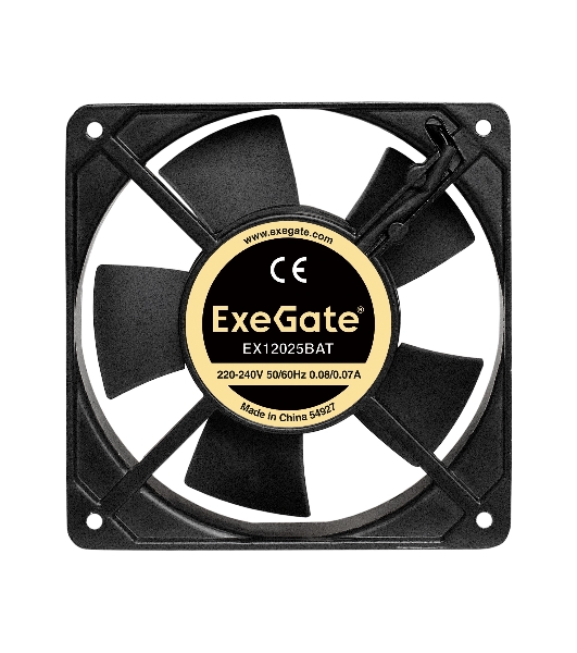 Вентилятор для корпуса ExeGate EX12025BAT черный, 120 мм, 2200 об/мин, 32 дБ