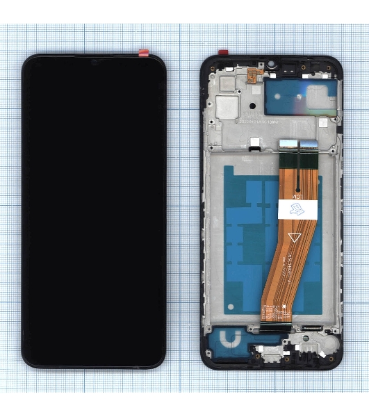 Дисплей для Samsung Galaxy A03 SM-A035F черный с рамкой